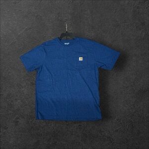 Carhartt Heather Blue Tee with Logo Patch
